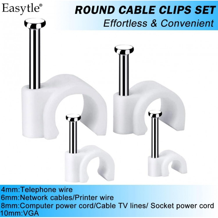 Cable Wire Clips Speaker Wire Cord Tie Holder Single Coaxial Nail Clamps