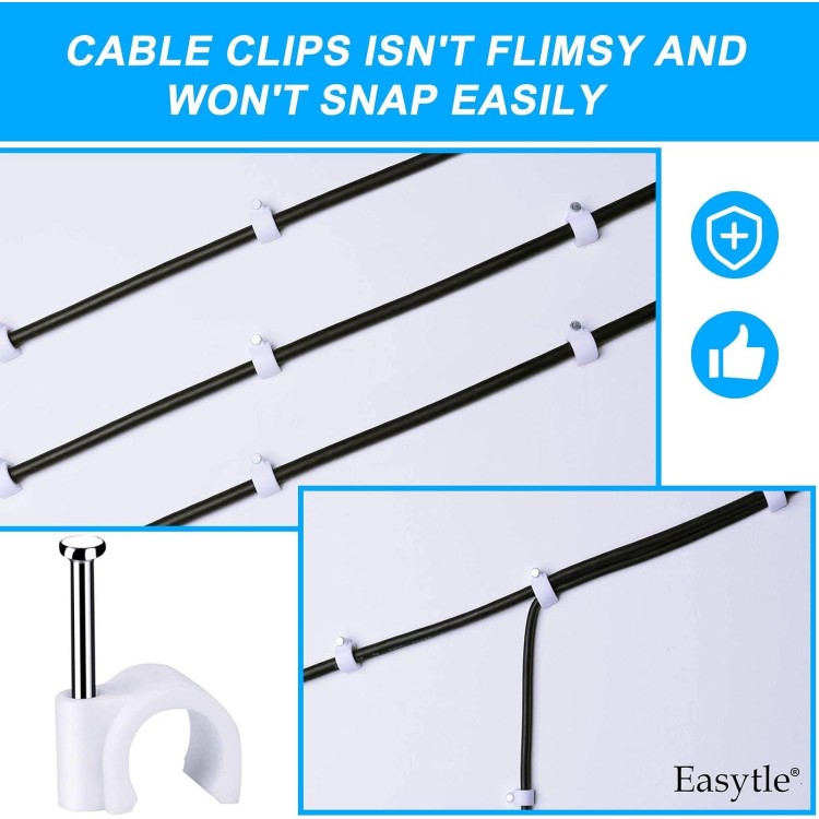 Cable Wire Clips Speaker Wire Cord Tie Holder Single Coaxial Nail Clamps