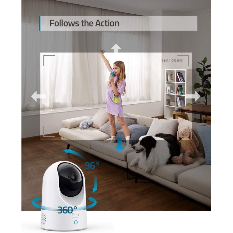 Eufy Security Indoor Cam E220, Pan & Tilt, Indoor Security Camera