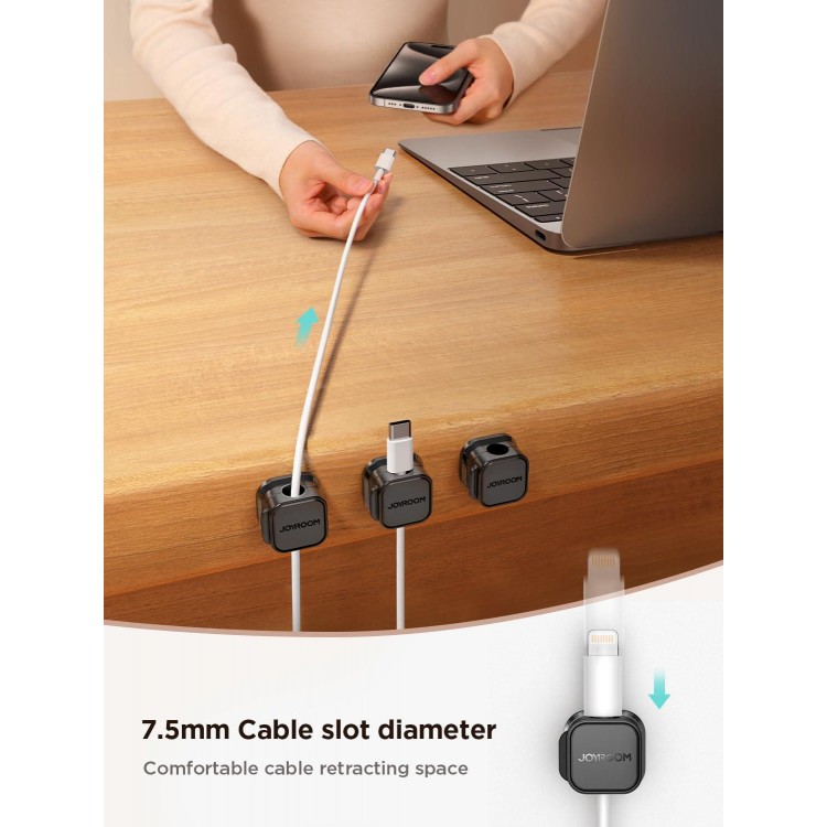 6 Pack Magnetic Cable Clips [Cable Smooth Adjustable] Cord Holder, Under Desk Cable Management