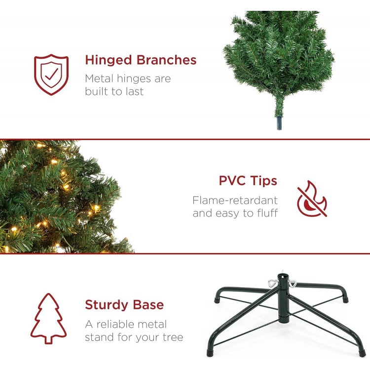 Best Choice Pre-Lit Spruce Christmas Tree, Easy Assembly