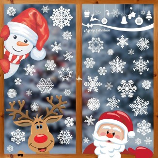 Double-Sided Christmas Window Clings, Window Decorations Stickers for Glass
