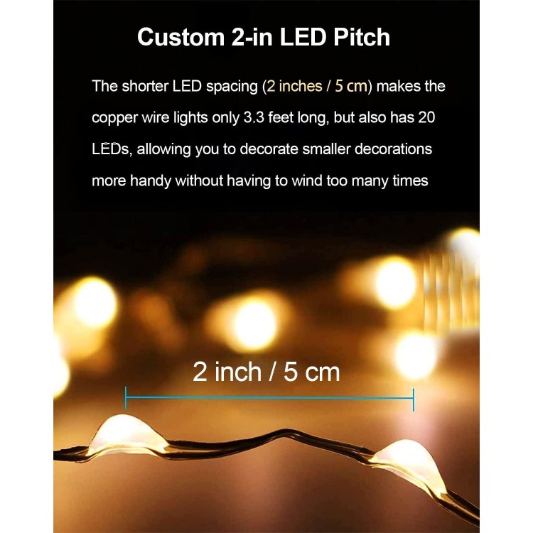 20 Pack Battery Operated Fairy Lights, 3.3ft 20 LED Mini String Lights