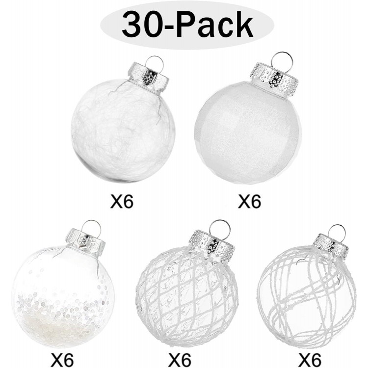 Christmas Ball Ornaments-Shatterproof Clear Plastic Xmas Balls Baubles