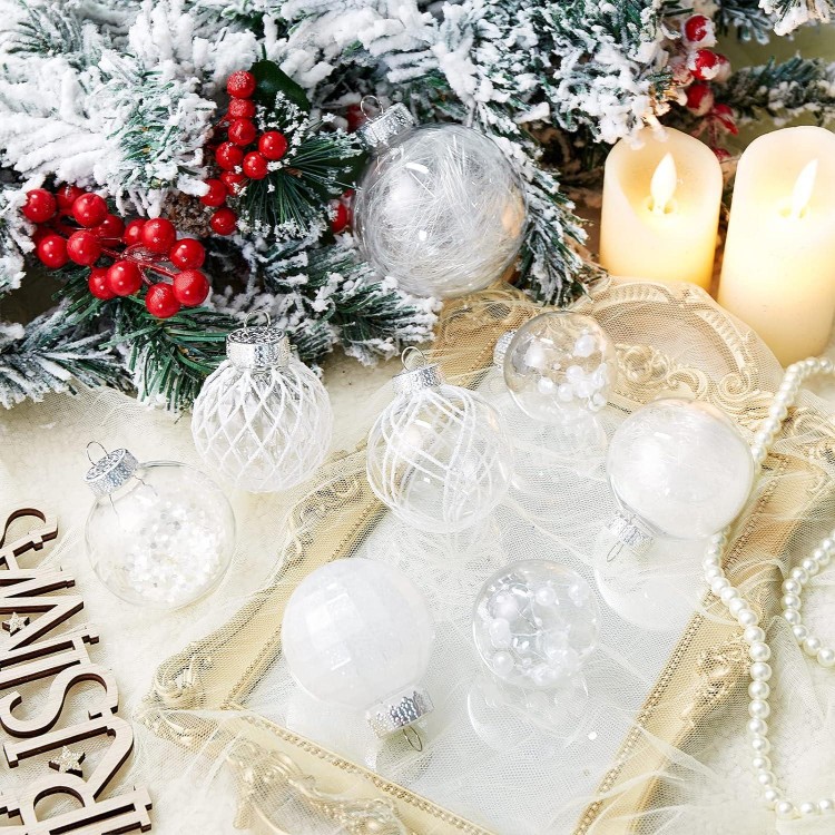 Christmas Ball Ornaments-Shatterproof Clear Plastic Xmas Balls Baubles