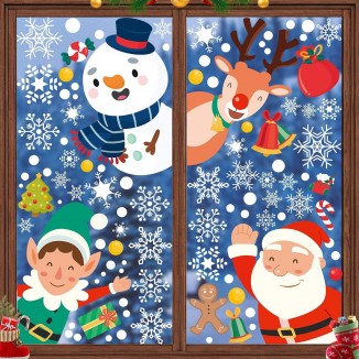 Christmas Window Cling Stickers,for Glass and Indoor Christmas Decor