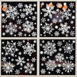 Glitter Snowflake Window Stickers for Home Christmas Party Decor