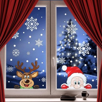 Sheet Christmas Snowflake Window Cling Stickers for Glass Decorations