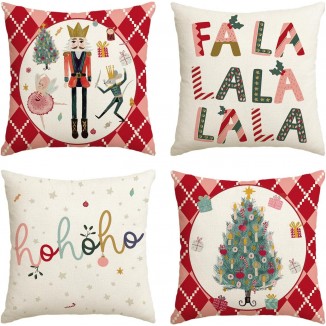 AVOIN Merry Christmas Nutcracker Pillow Covers,Sofa Couch Decoration