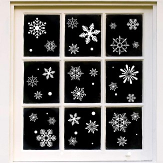 238 PCS Christmas Snowflake Window Clings Decorations, Window Stickers Decal