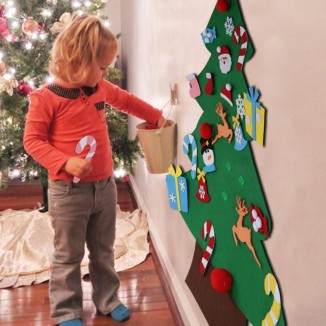 Aytai DIY Felt Christmas Tree Set with Ornaments for Kids, Xmas Gifts