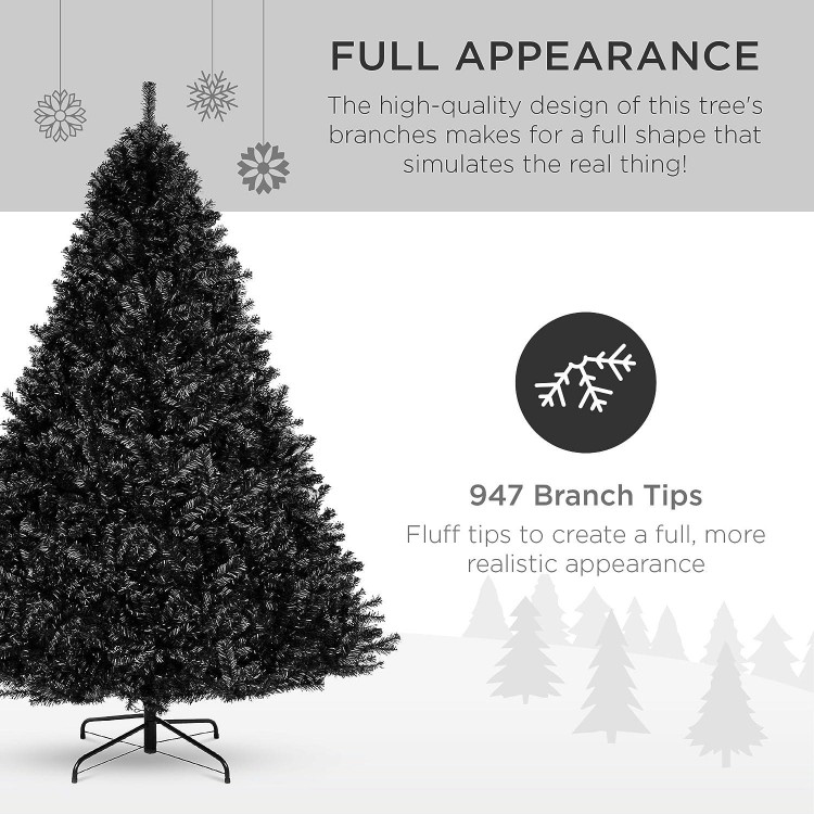 Best Choice Artificial Full Black Christmas Tree - PVC Branch Tips