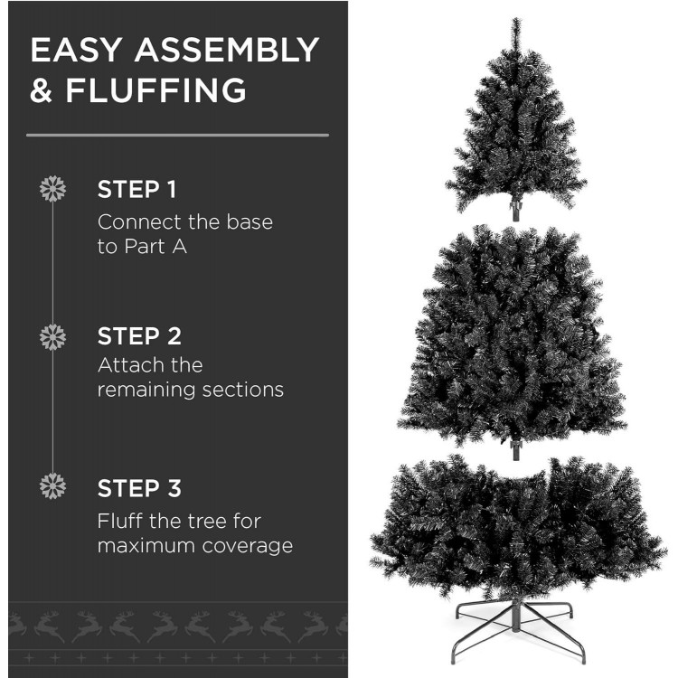 Best Choice Artificial Full Black Christmas Tree - PVC Branch Tips