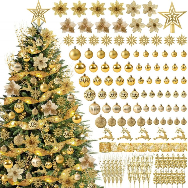 Christmas Tree Decorations Set, Assorted Shatterproof Christmas Ball