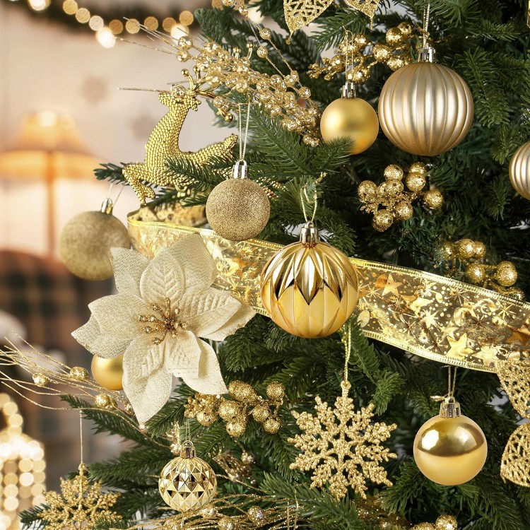 Christmas Tree Decorations Set, Assorted Shatterproof Christmas Ball