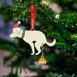 Pet Dog Cat Christmas Ornaments Funny Dog Pooping Ornaments