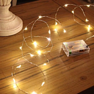 Ariceleo Led Fairy Lights Battery Operated - Mini Copper Wire Lights