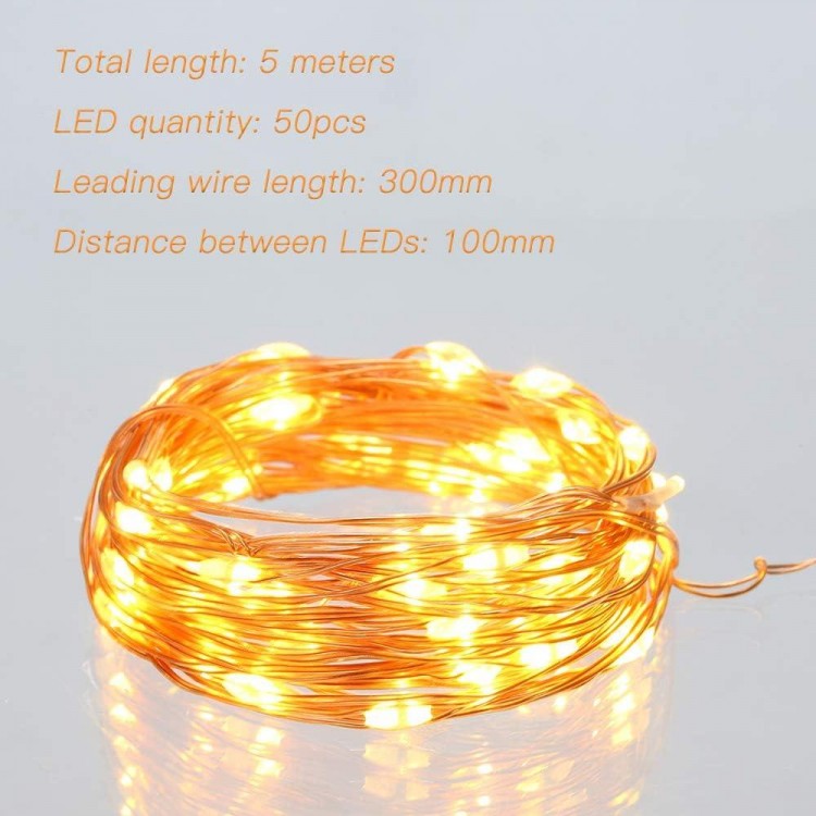 Ariceleo Led Fairy Lights Battery Operated - Mini Copper Wire Lights