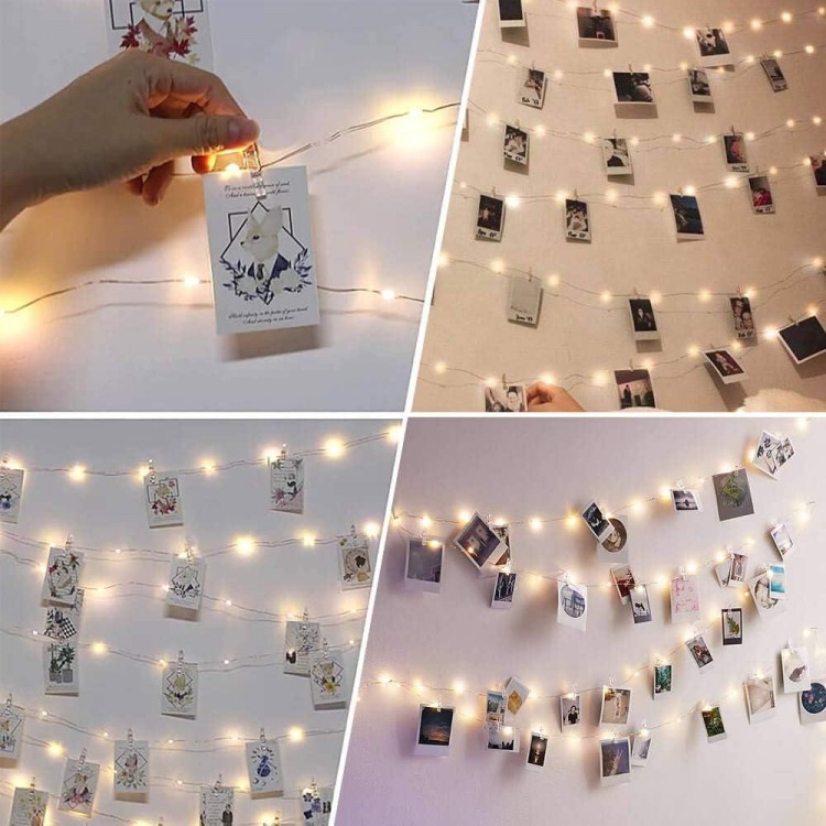 BRYUBR Photo Clip String Light - 33Ft Fairy Lights with Clips