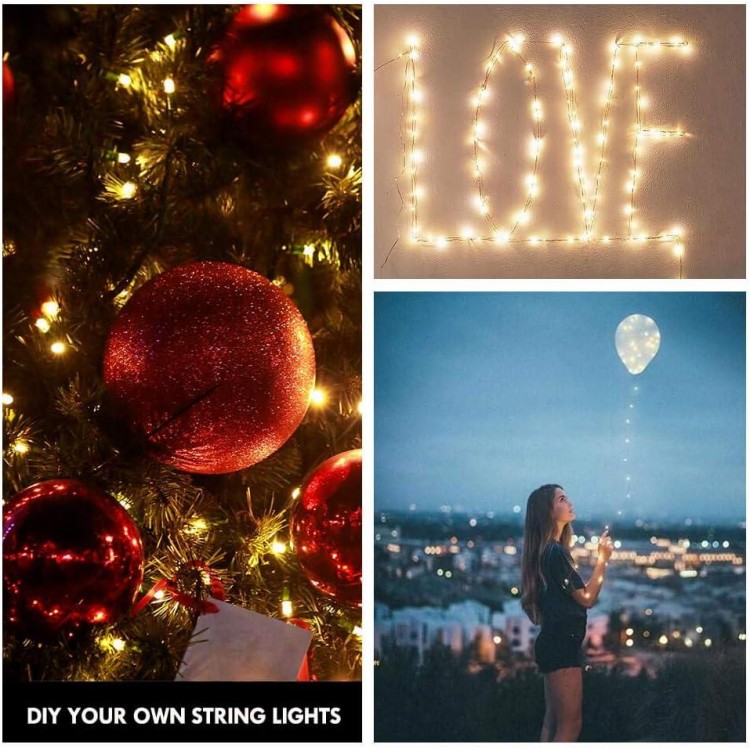 BRYUBR Photo Clip String Light - 33Ft Fairy Lights with Clips