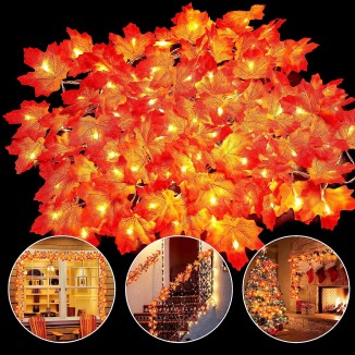 OCATO Fall Decor - Thanksgiving Leaves Garland Lights,Party Decor