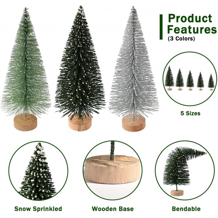 Mini Christmas Trees Decorations - Bottle Brush Trees