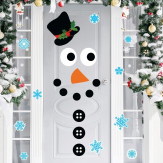 Joy Day Christmas Door Stickers Decor,with Snowflake Decals for Xmas Decor