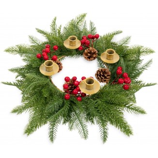 Christmas Advent Wreath Candle Holder-Decorations for Holiday Tradition