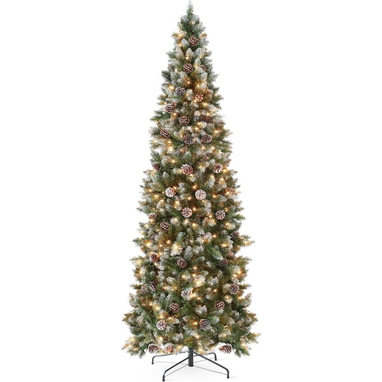 Best Choice Pre-lit Pencil Christmas Tree, Frosted Decoration