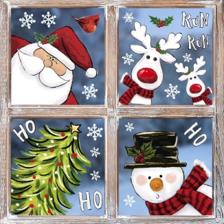 Horaldaily Christmas Window Cling Sticker,for Home Glass Display Decoration