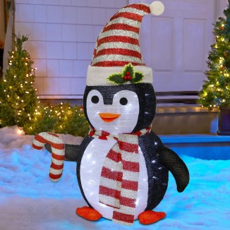 Juegoal Lighted Christmas Penguin Decorations, Outdoor Collapsible