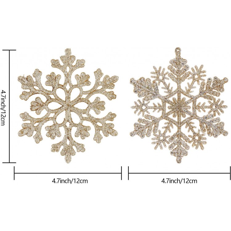 Christmas Glitter Snowflake Ornaments Plastic Snowflakes Ornaments
