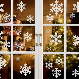 Kesoto Christmas Decoration Snowflake Window Clings for Windows Glasses