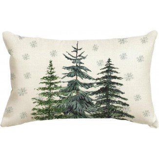 AVOIN Christmas Trees Snowflake Pillow Cover - Winter Holiday Decor