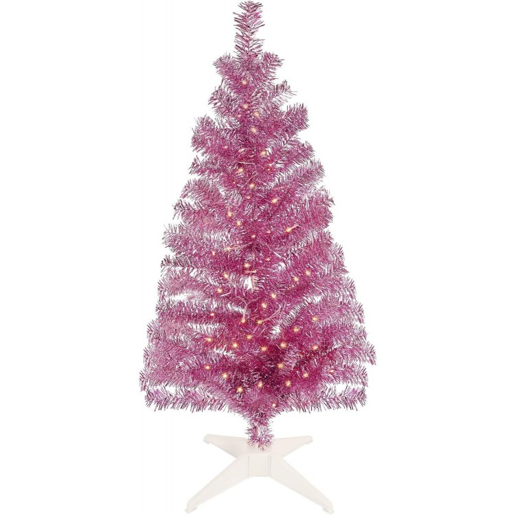 Juegoal 4 FT Not Pre-lit Artificial Christmas Tree - Tinsel Pencil Pine