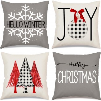 Christmas Pillow Covers 4 Christmas Decorations Throw Pillows for Couch