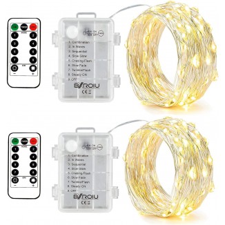 Battery Operated Fairy Lights - 8 Modes, 16Ft/5Meter, 50 LEDs, Timer, Remote Control