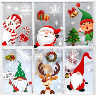 AREOK Christmas Window Clings for Glass Windows, Double-Sided