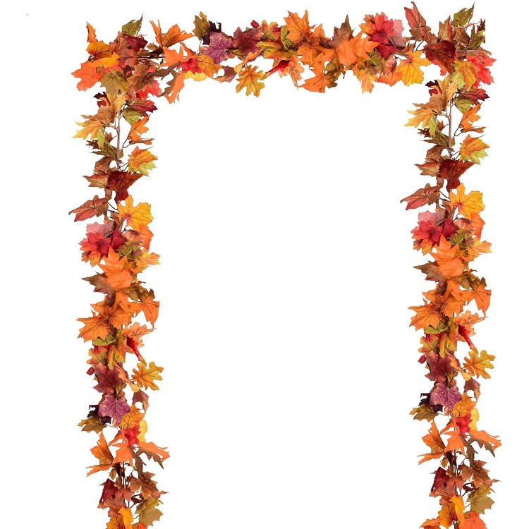 Artiflr 2 Pack Fall Garland Maple Leaf，Hanging Vine for Thanksgiving