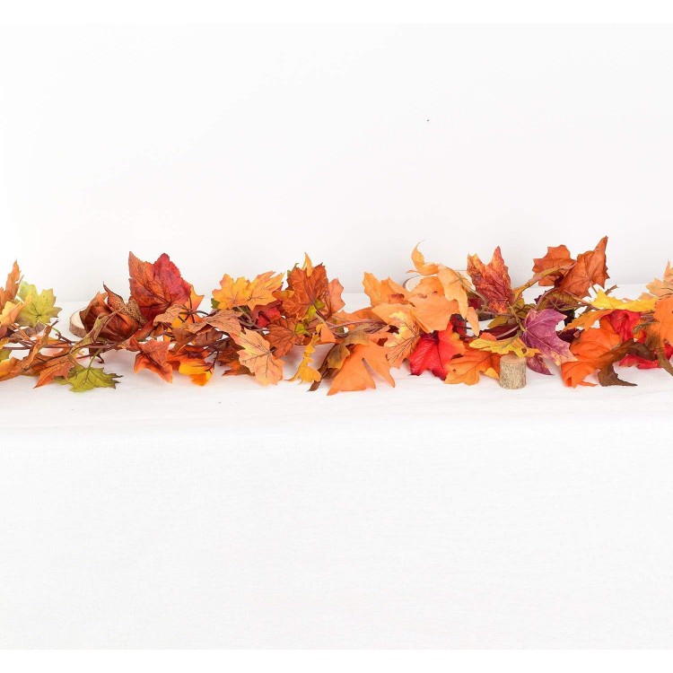 Artiflr 2 Pack Fall Garland Maple Leaf，Hanging Vine for Thanksgiving
