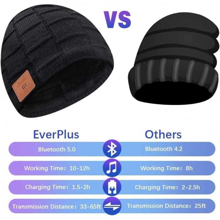 EverPlus Bluetooth Beanie for Men Hat Women Men Gifts Stocking Stuffers Adults