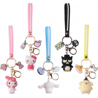 Yiwoo Ute Wrist Anime Keychain,Kawaii Car Keychain Accessories,Key Purse Handbag Charms