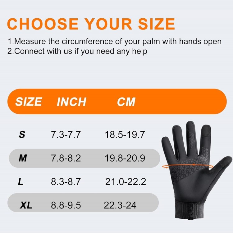 GINTRON Winter Gloves for Men Women, Waterproof & Windproof Fleece Lining Warm Gloves for Cold Weather
