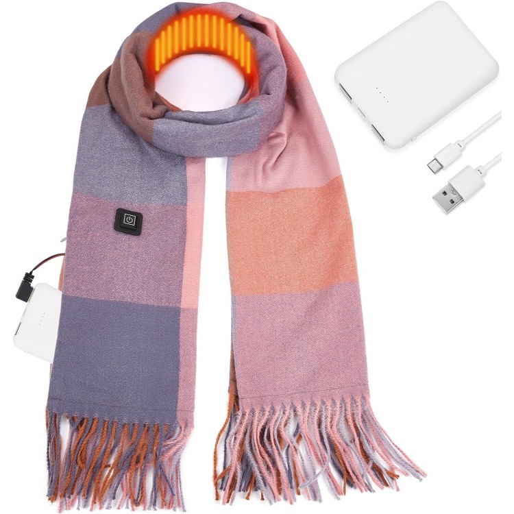 Heated Scarf with Rechargeable Battery Fashion Long Neck Scarfs