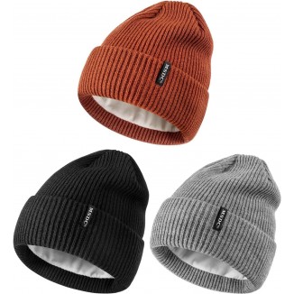 MSDC Beanies Women 3 Pack, Winter Hats for Women Men Fleece Lined Warm for Cold Weather