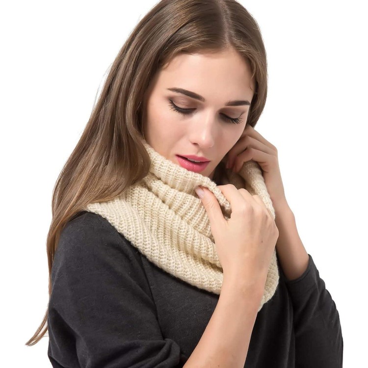 Dimore Women's Winter Knit Infinity Scarf