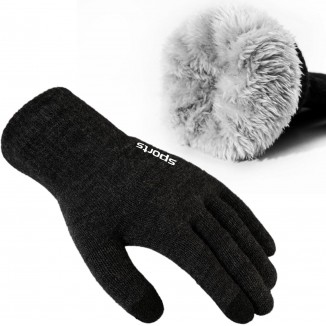 Trifabricy Winter Gloves for Men Women - Wool Fleece Liner Touchscreen Gloves, Thermal Warm Winter Gloves for Cold Weather