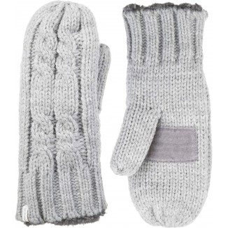 isotoner Women's Chunky Cable Knit Sherpasoft Mittens