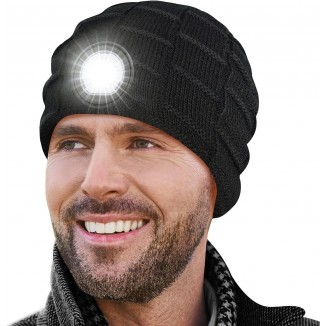 PASTACO Stocking Stuffers For Men LED Beanie With Light For Camping Fishing Hunting