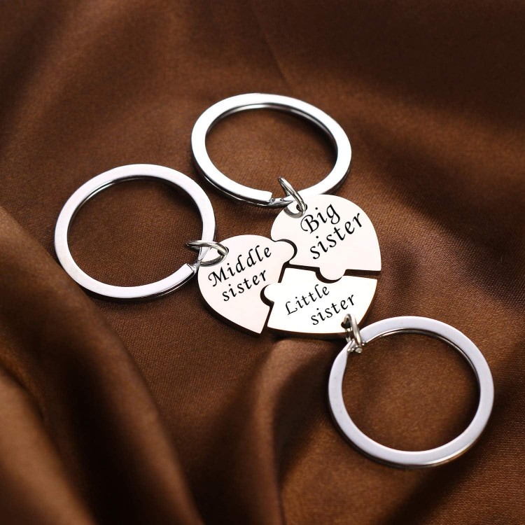 YEEQIN Sister Keychains for 3 Sisters Gifts